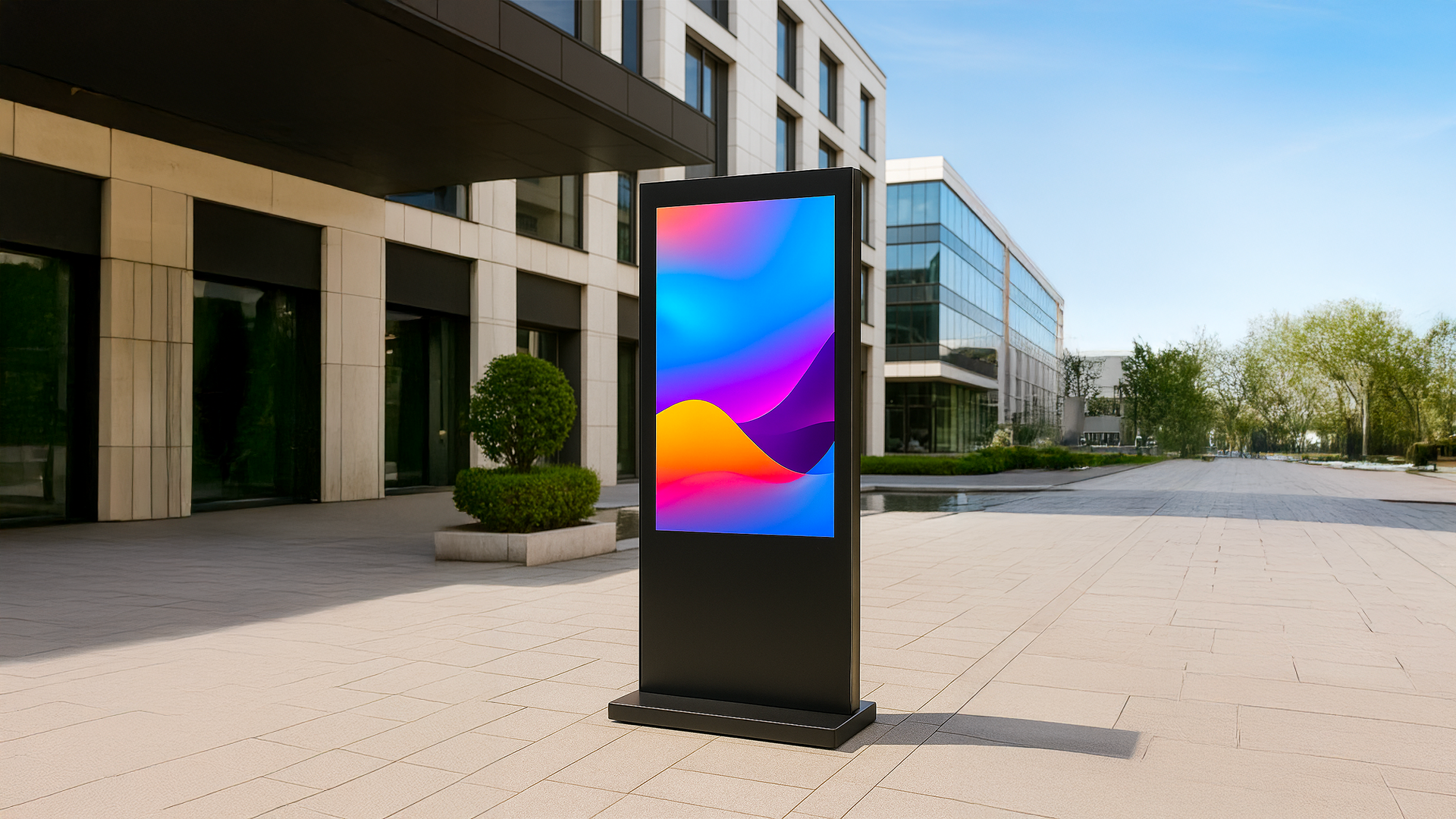 Totem LED étanche au Maroc, idéal pour publicité et communication en extérieur