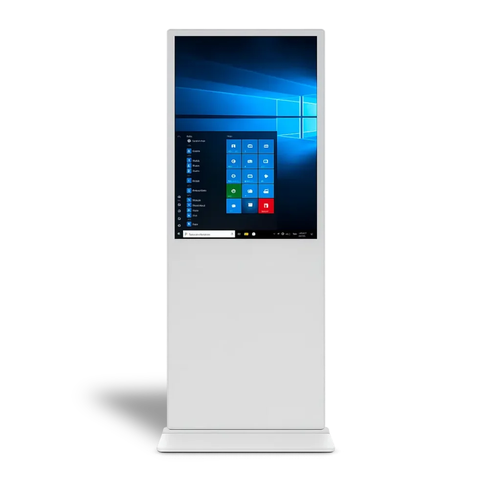 Totem tactile interactif Maroc 55 pouces sous Windows pour entreprises et commerces.