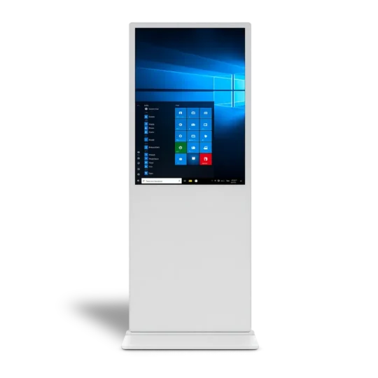 Totem tactile interactif Maroc 55 pouces sous Windows pour entreprises et commerces.