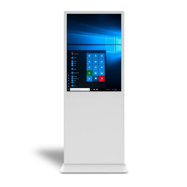 Totem tactile interactif Maroc 55 pouces sous Windows pour entreprises et commerces.